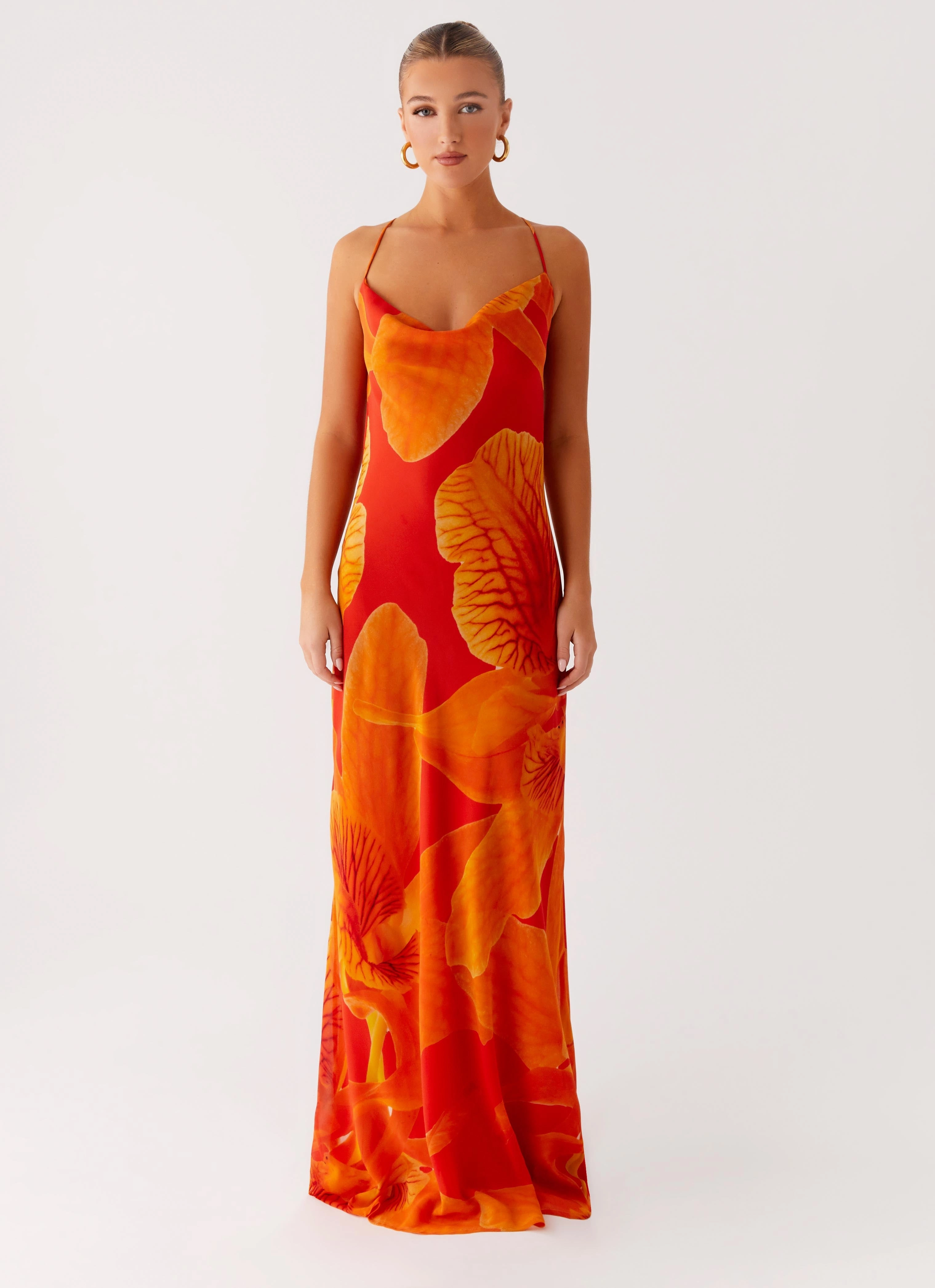 Midafternoon Maxi Dress - Serene Orange Classic Touch Layered Wear