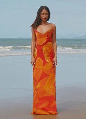 Midafternoon Maxi Dress - Serene Orange Chill Comfort