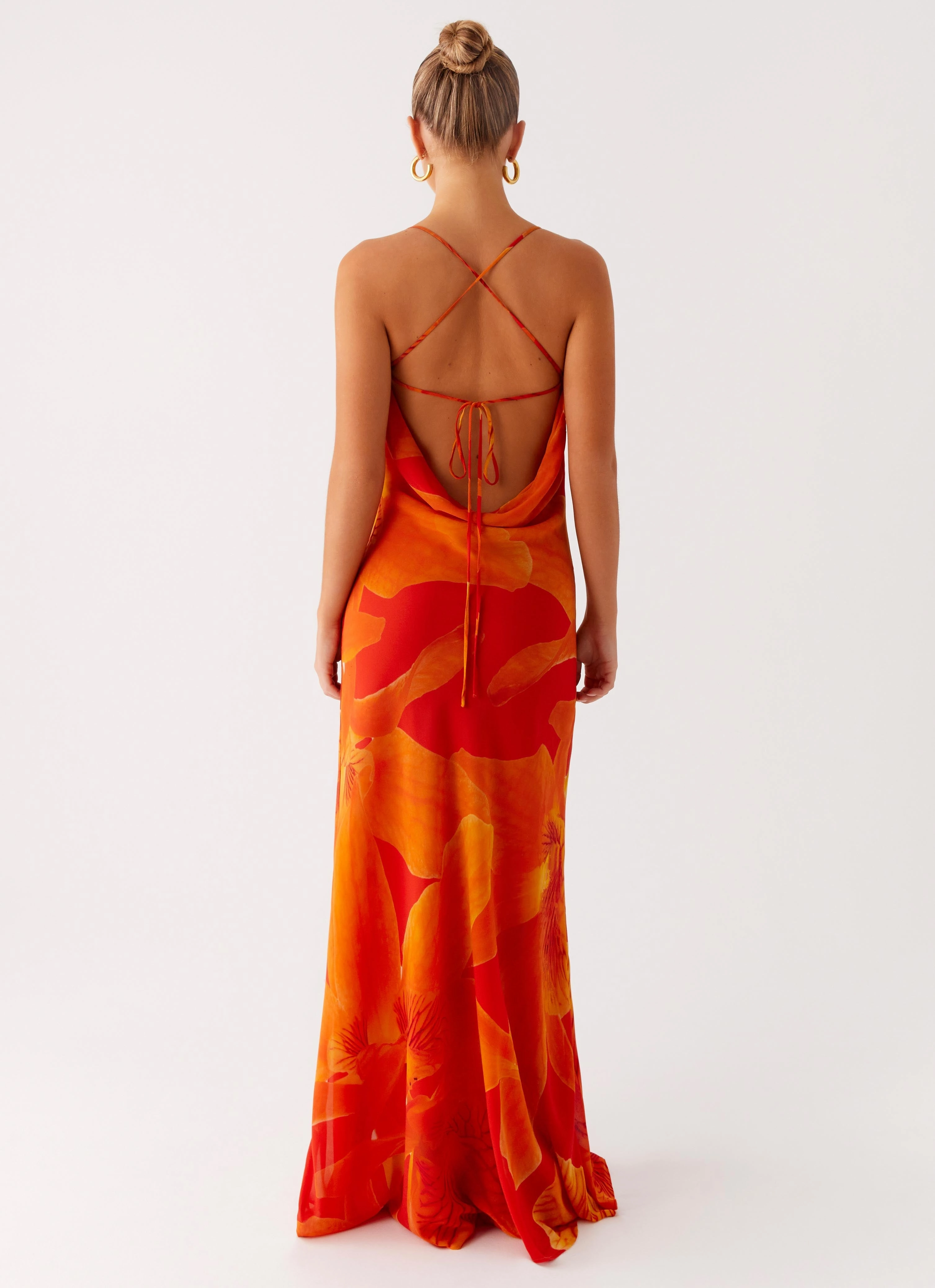 Midafternoon Maxi Dress - Serene Orange Shade Soft loose silhouette