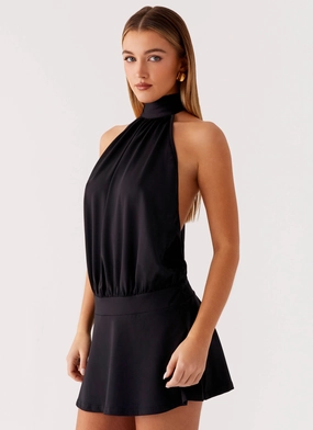 Valor Mini Dress - Black Blush Shade Night wear