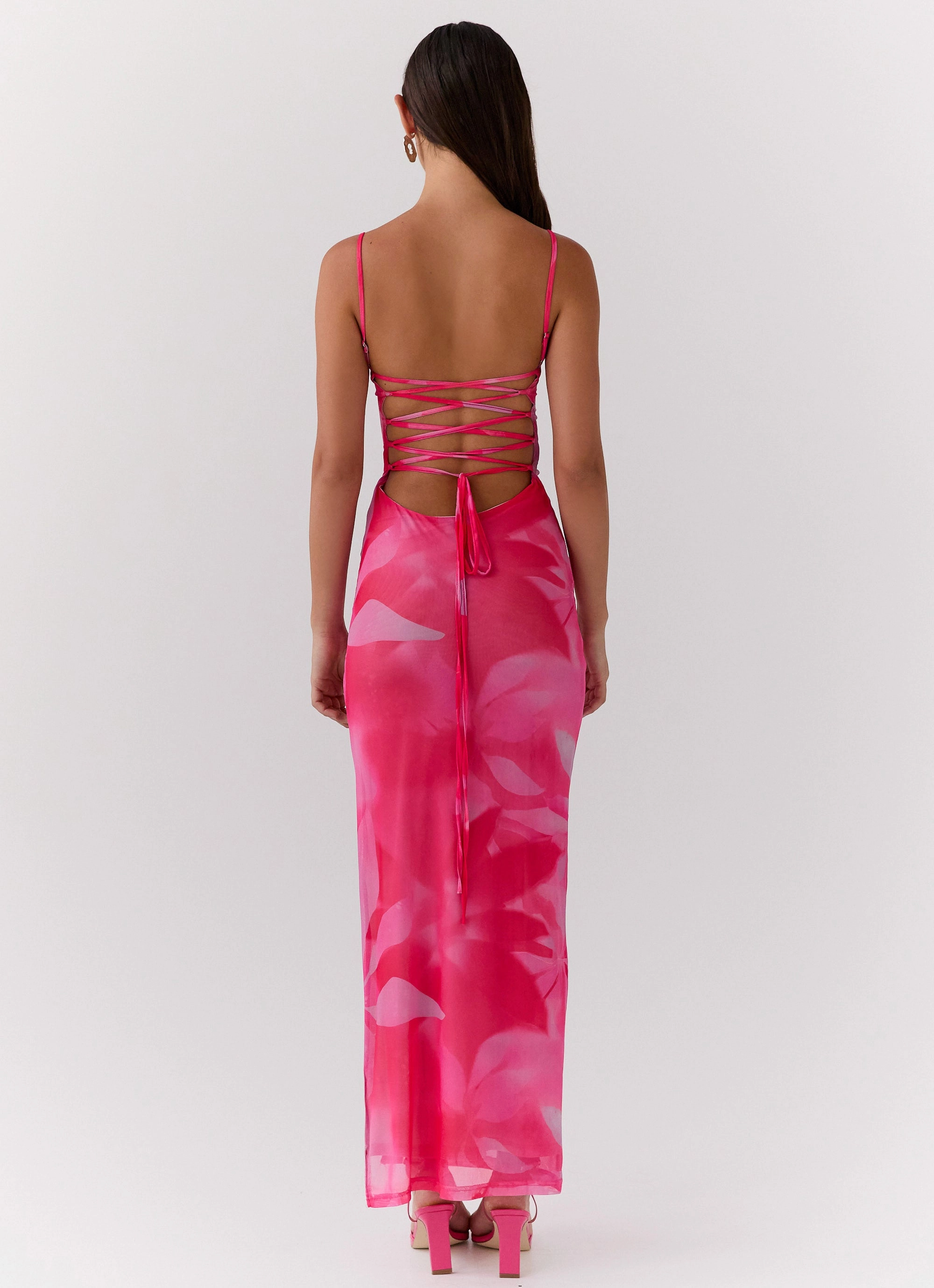 Life In Pink Maxi Dress - Abstract Bloom Bold colors