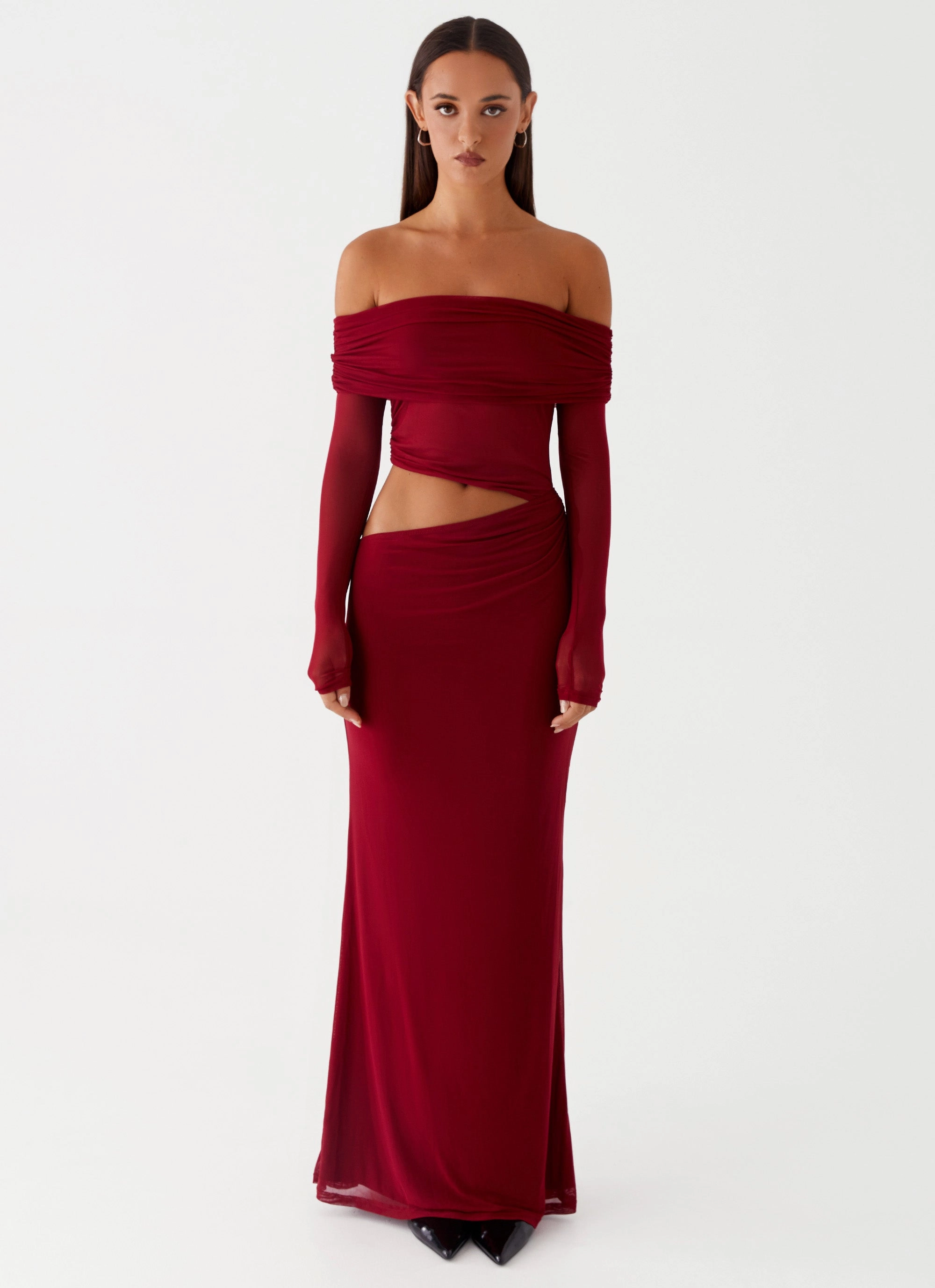Emery Maxi Dress - Cherry Red Fluid Shape