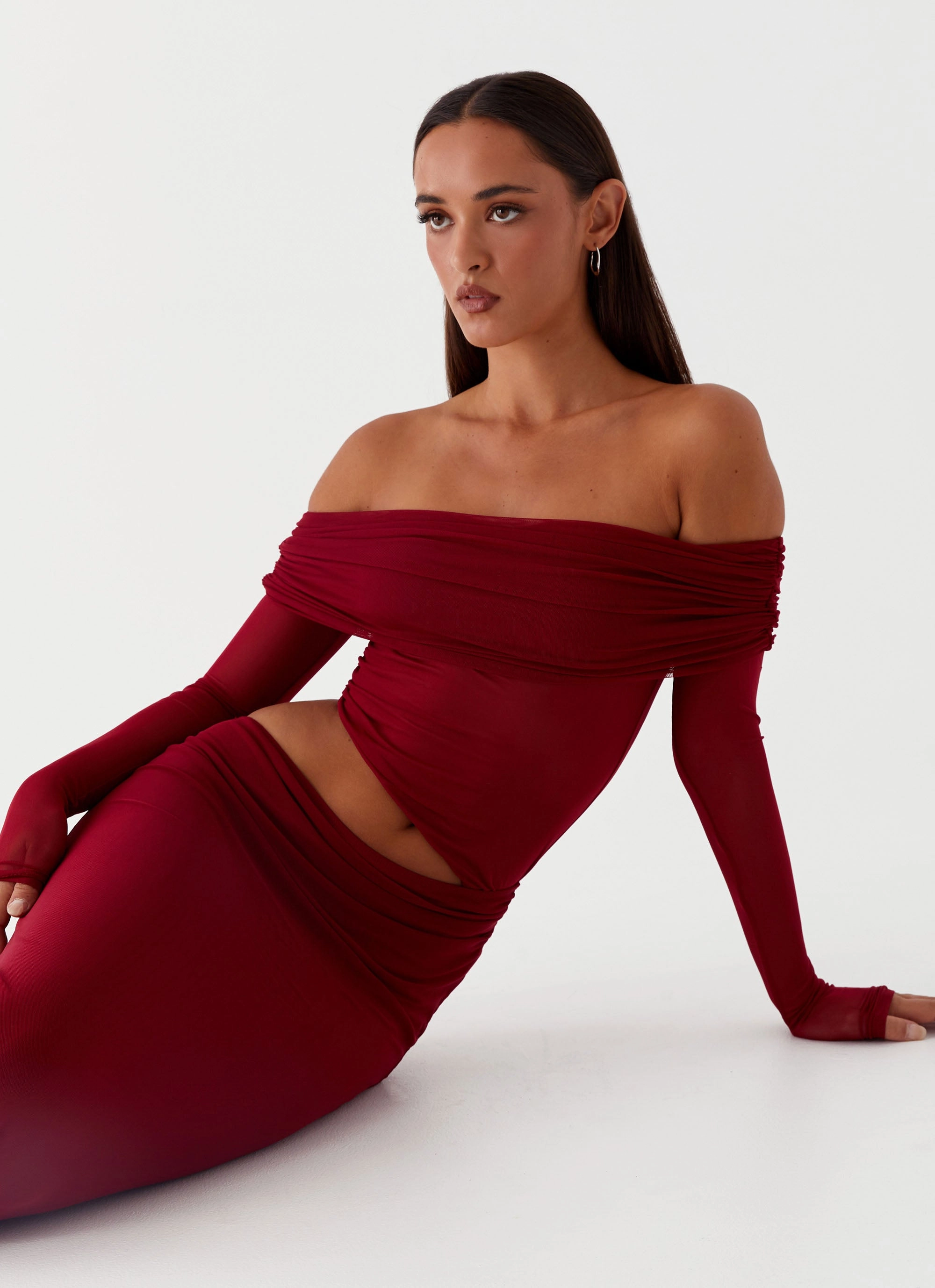 Emery Maxi Dress - Cherry Red Cozy Cut