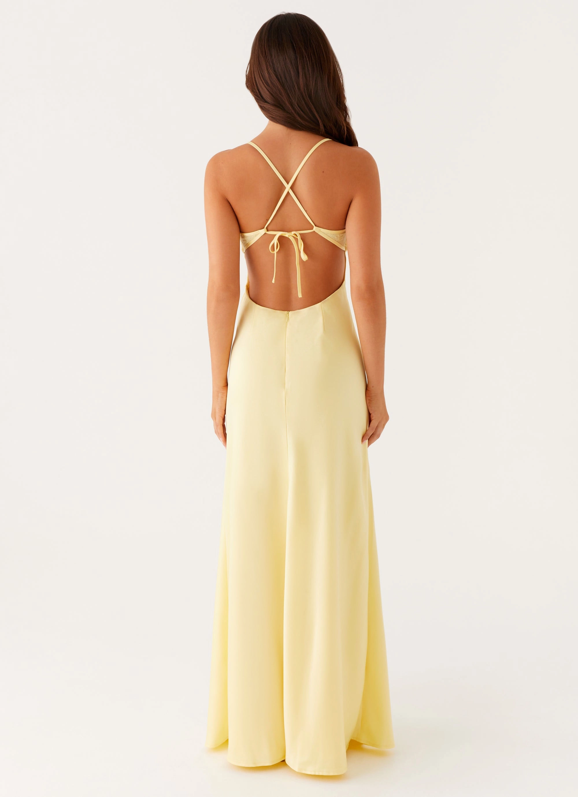 Chic Tailoring Waist Collar Accent Joanie Maxi Dress - Yellow