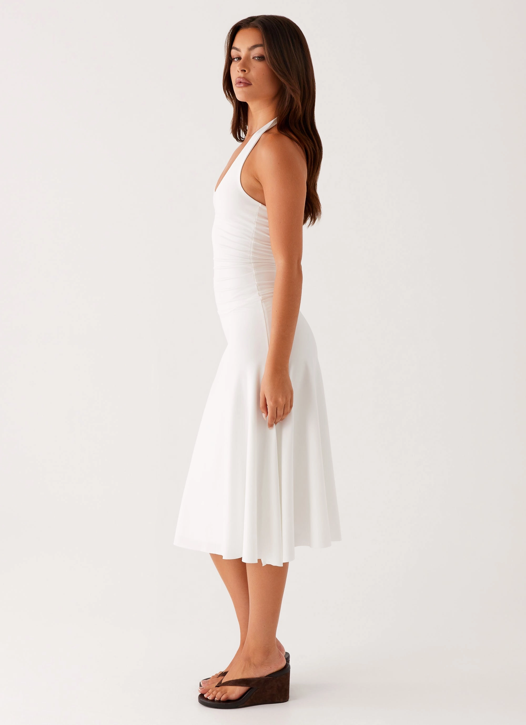 Cute Touch Minimalist Fit Klyne Midi Dress - Ivory