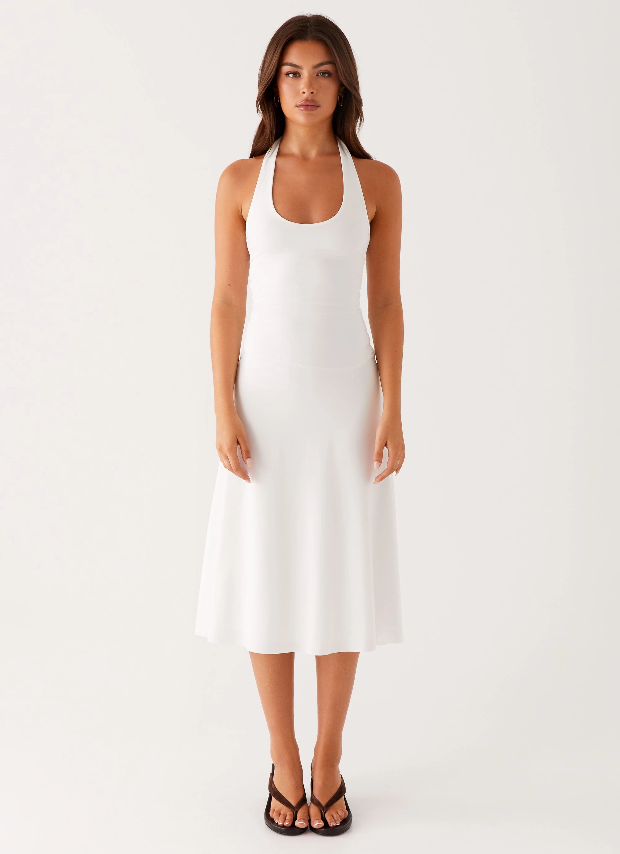 Klyne Midi Dress - Ivory Cozy Energy