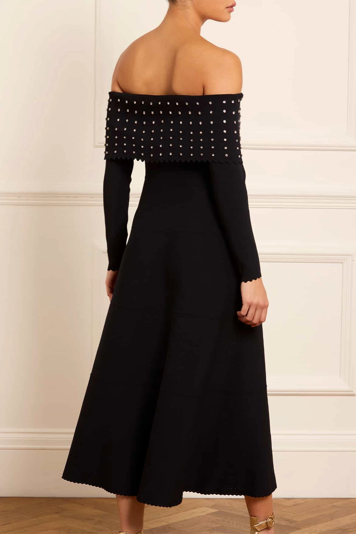 Embellished Bardot Knit Gown Formal-look