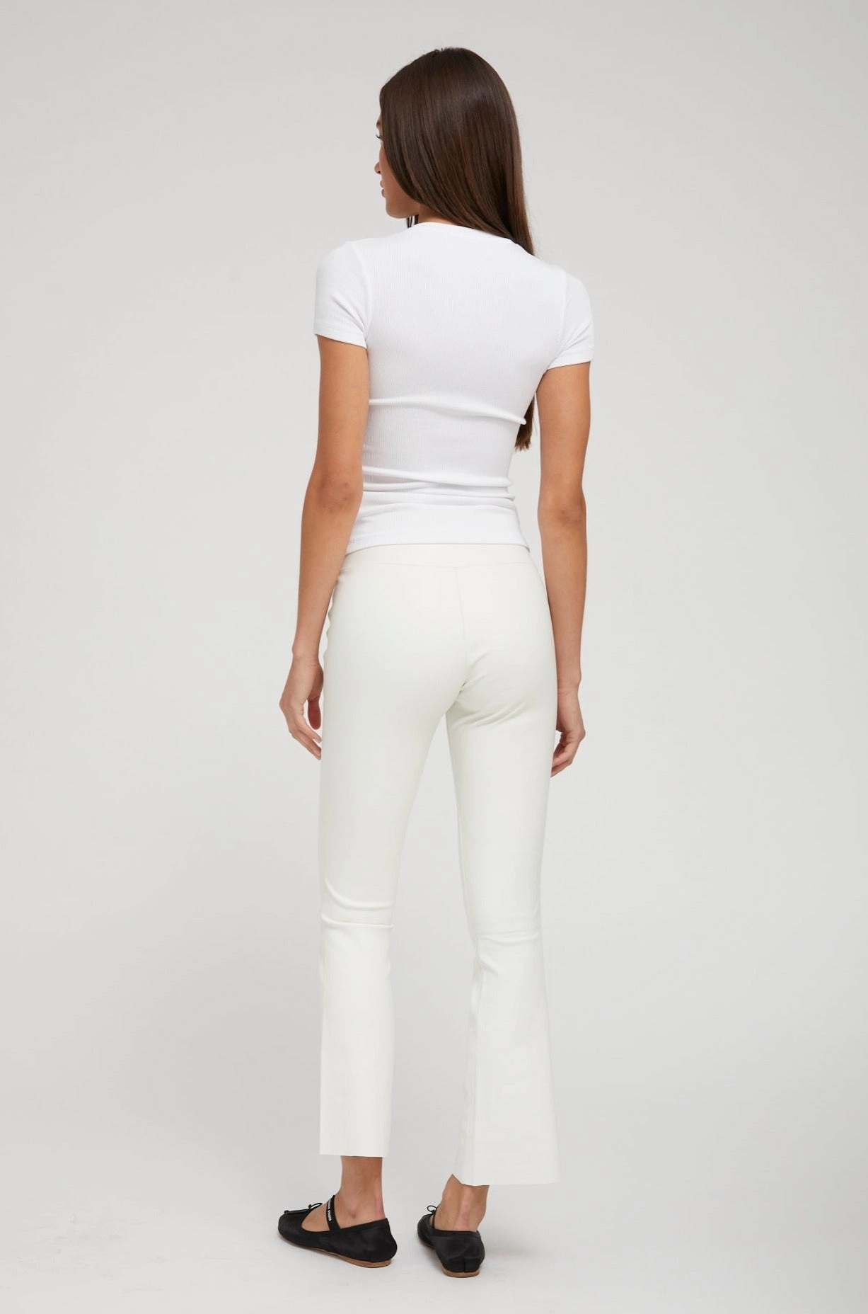 White Leather Ankle Flare Eco Friendly Comfortable and Sleek