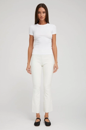 Flexible Wear Park Run White Leather Ankle Flare