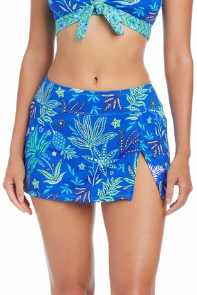 Compression Gradient Desert Bloom High-Waisted Swim Skirt