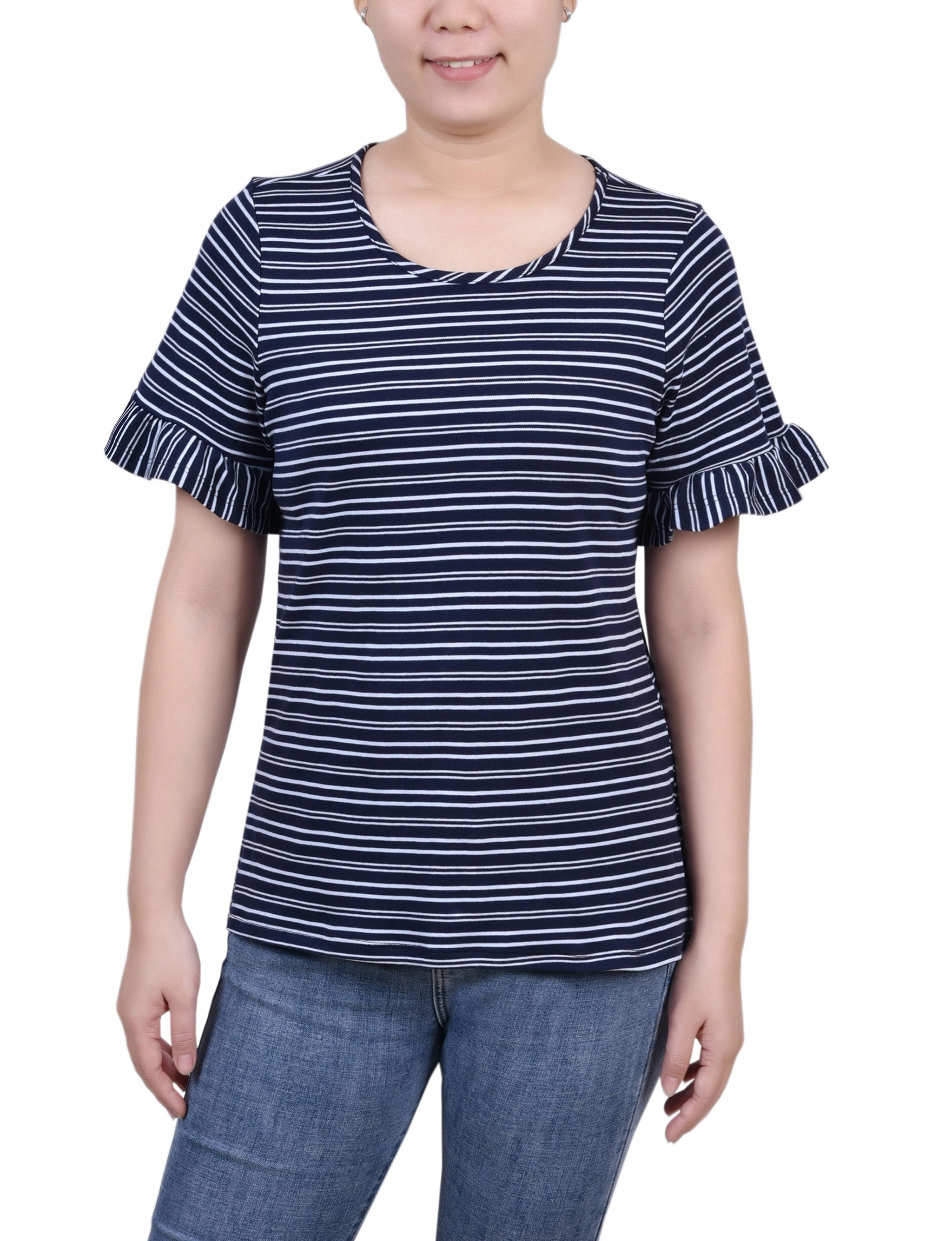 Retro Style Short Bell Sleeve Top