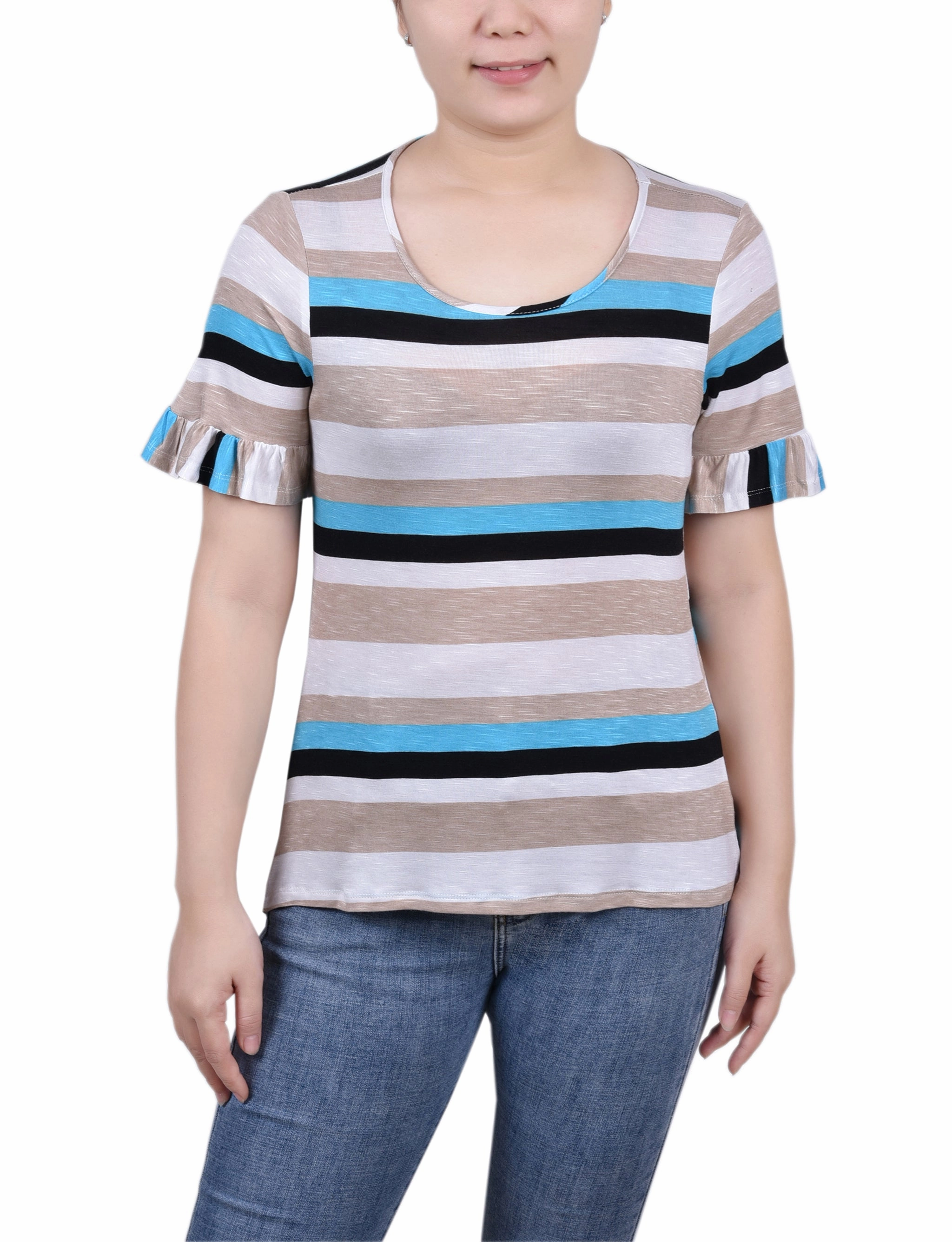 Biodegradable Fiber Short Bell Sleeve Top