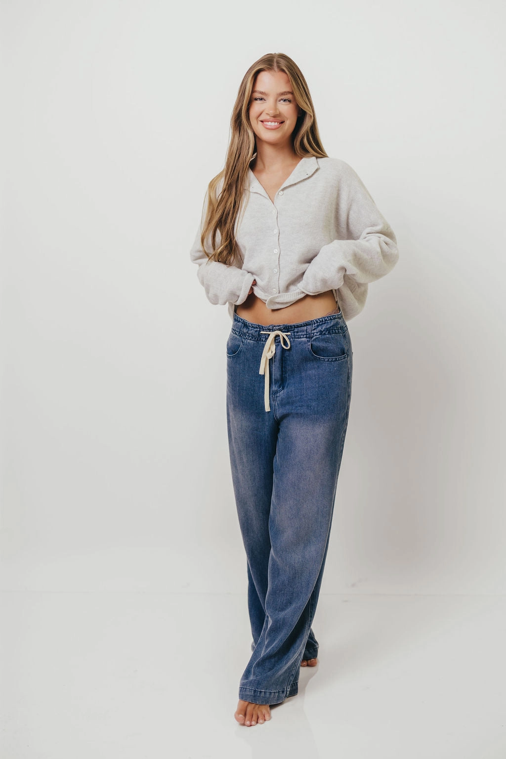FrictionResistantEdges Piper Cardigan in Light Grey