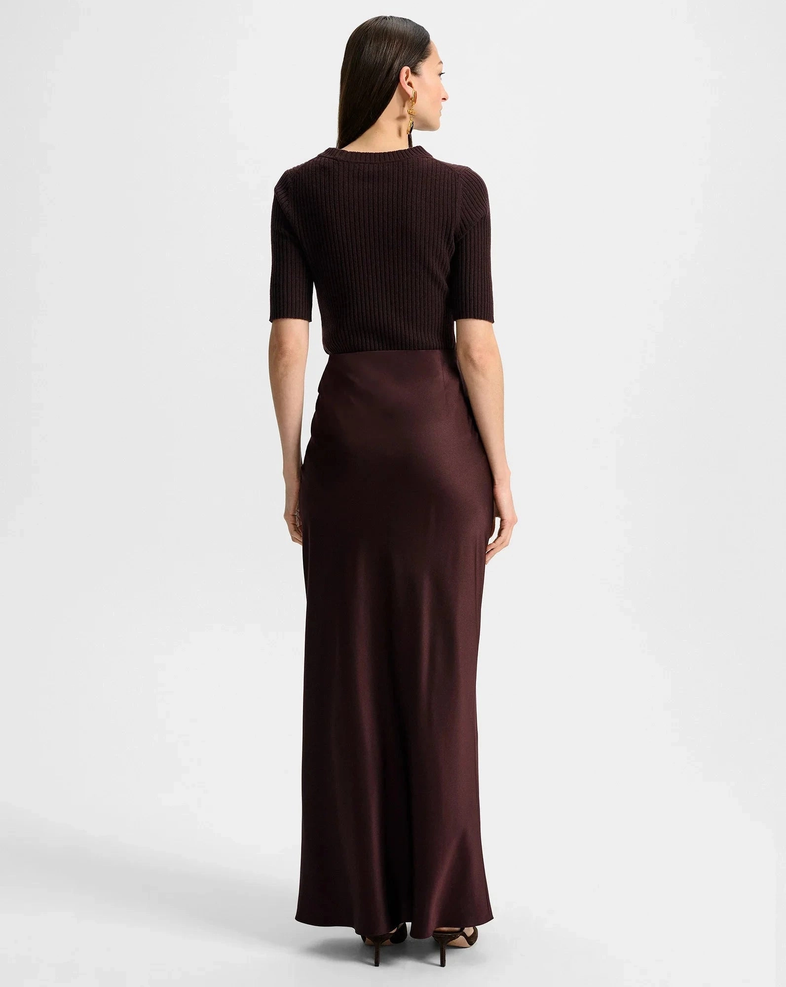 Emil Cashmere Pullover Dark Currant Mesh Panel Details