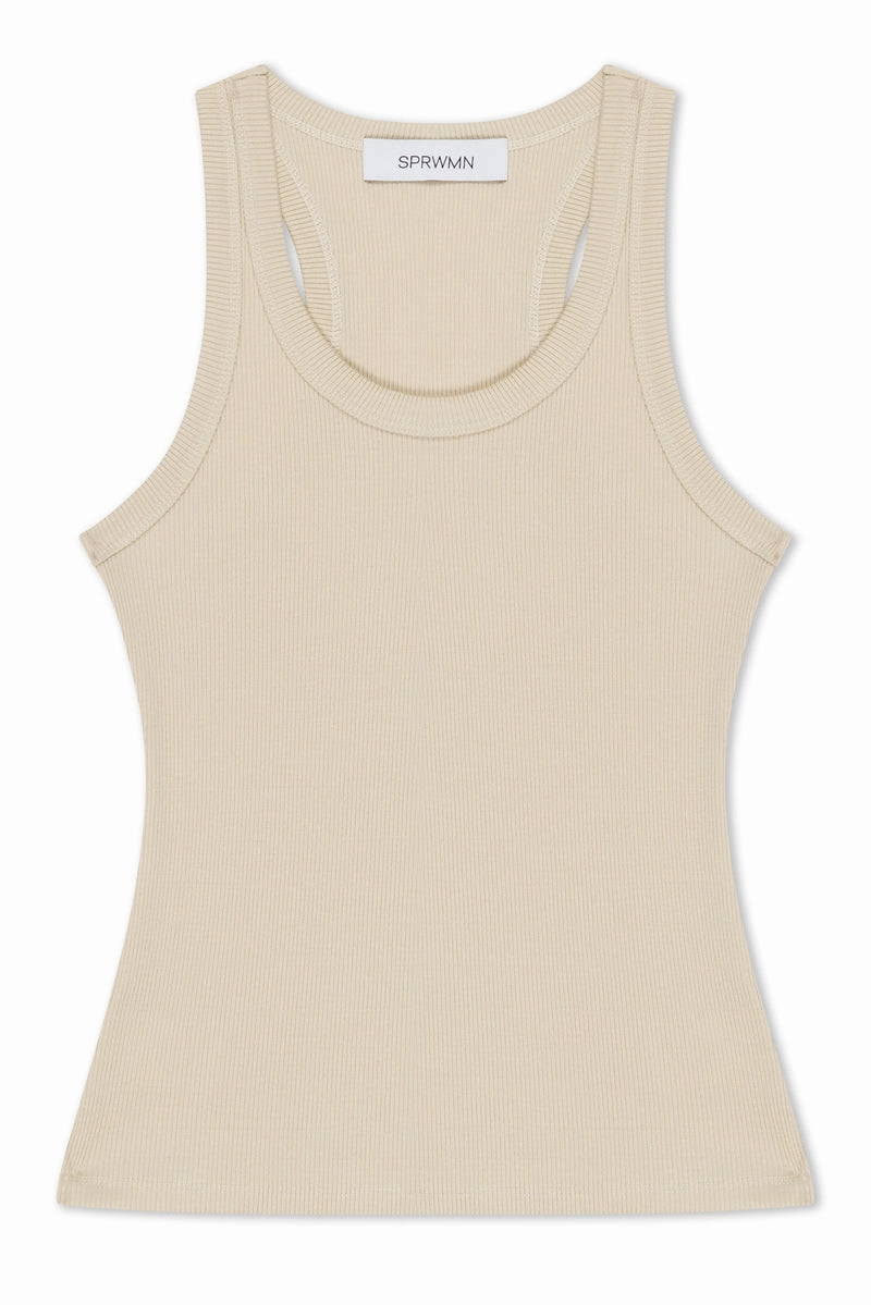 All-Purpose Pistachio Rib Fitted Scooped Tank