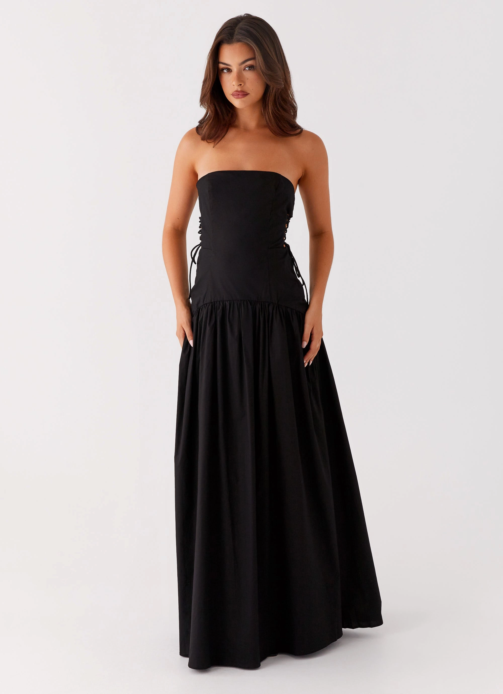 High Neck Conagh Maxi Dress - Black