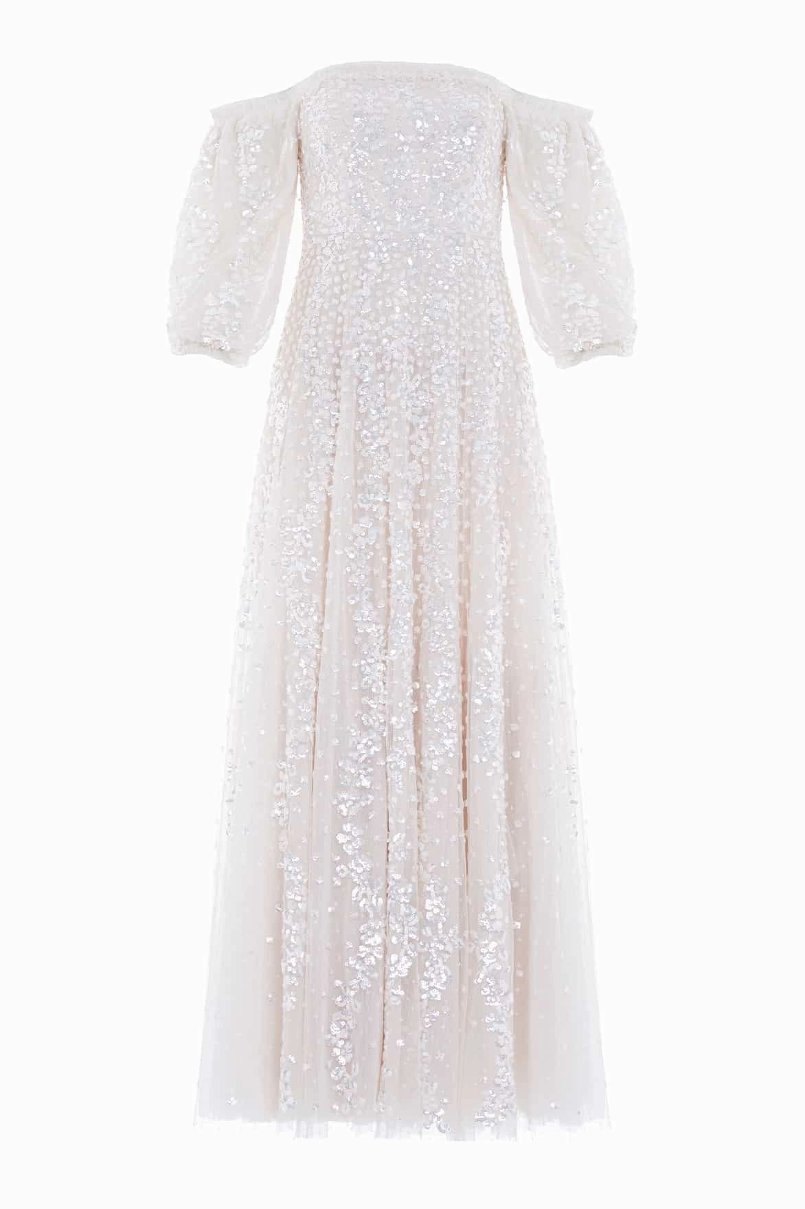 Confetti Gloss Off-Shoulder Gown Live Soft High-Low-Hem