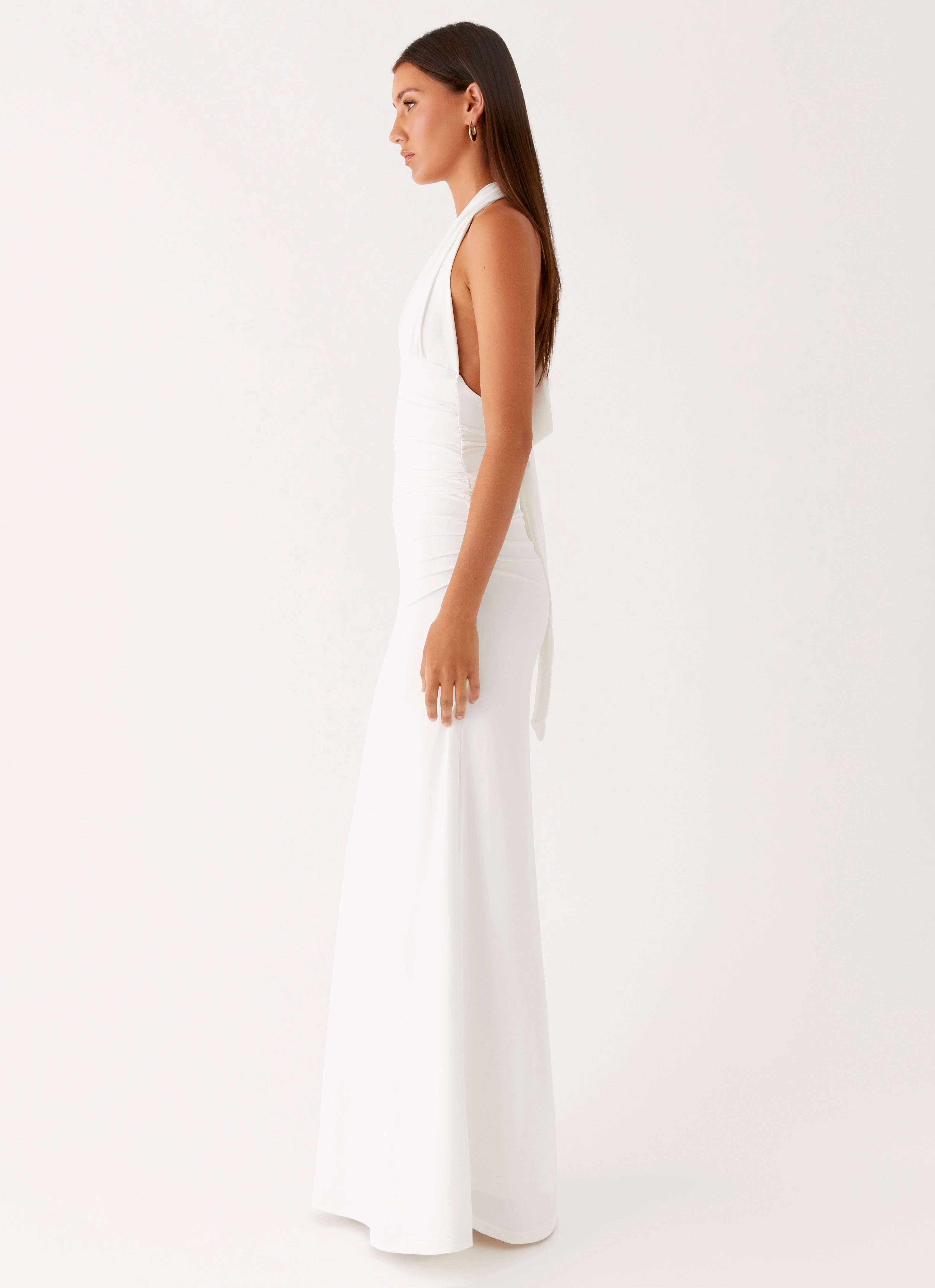 Ilaria Halter Maxi Dress - White Lounge Base