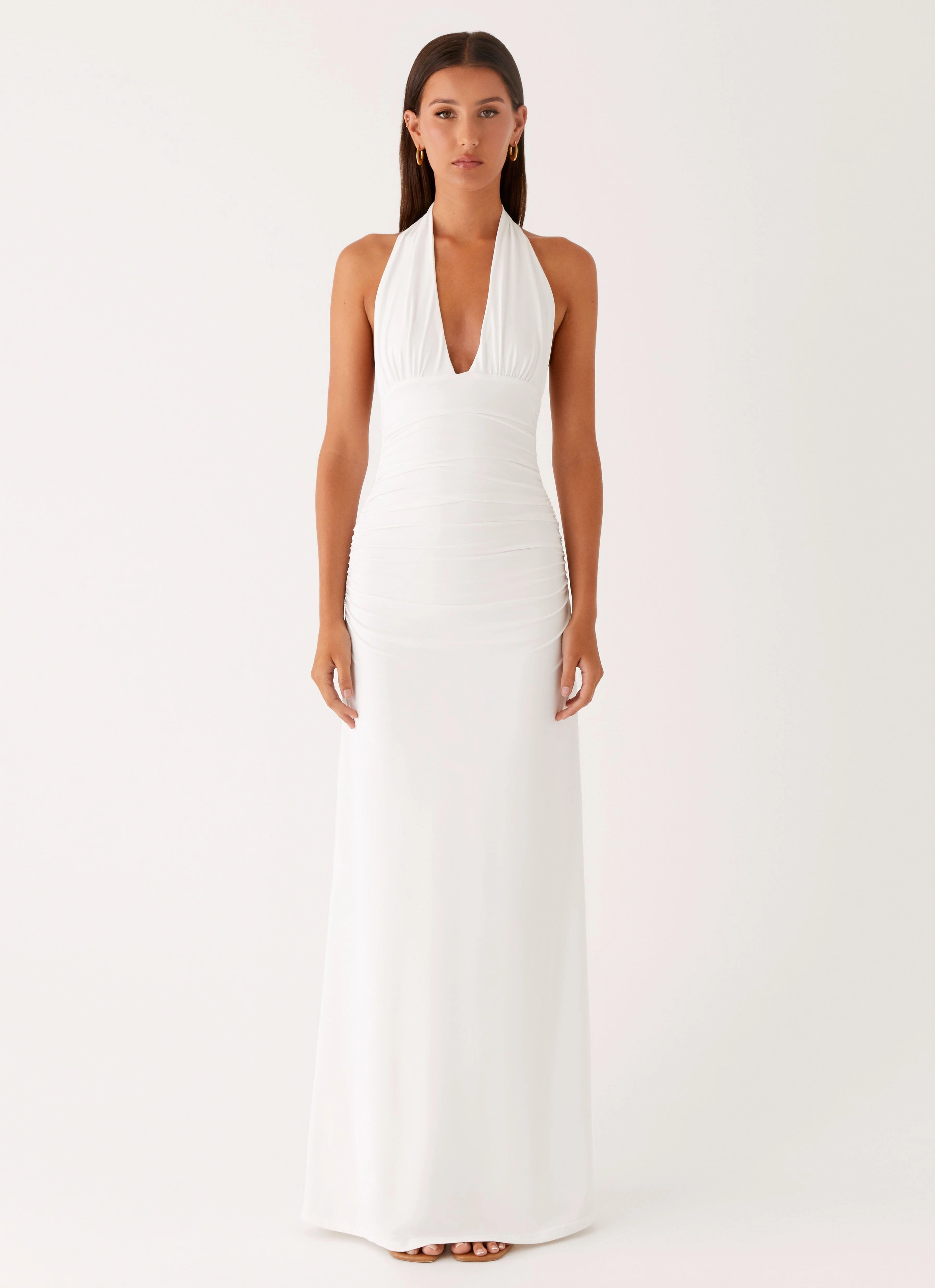 Ilaria Halter Maxi Dress - White Casual Style