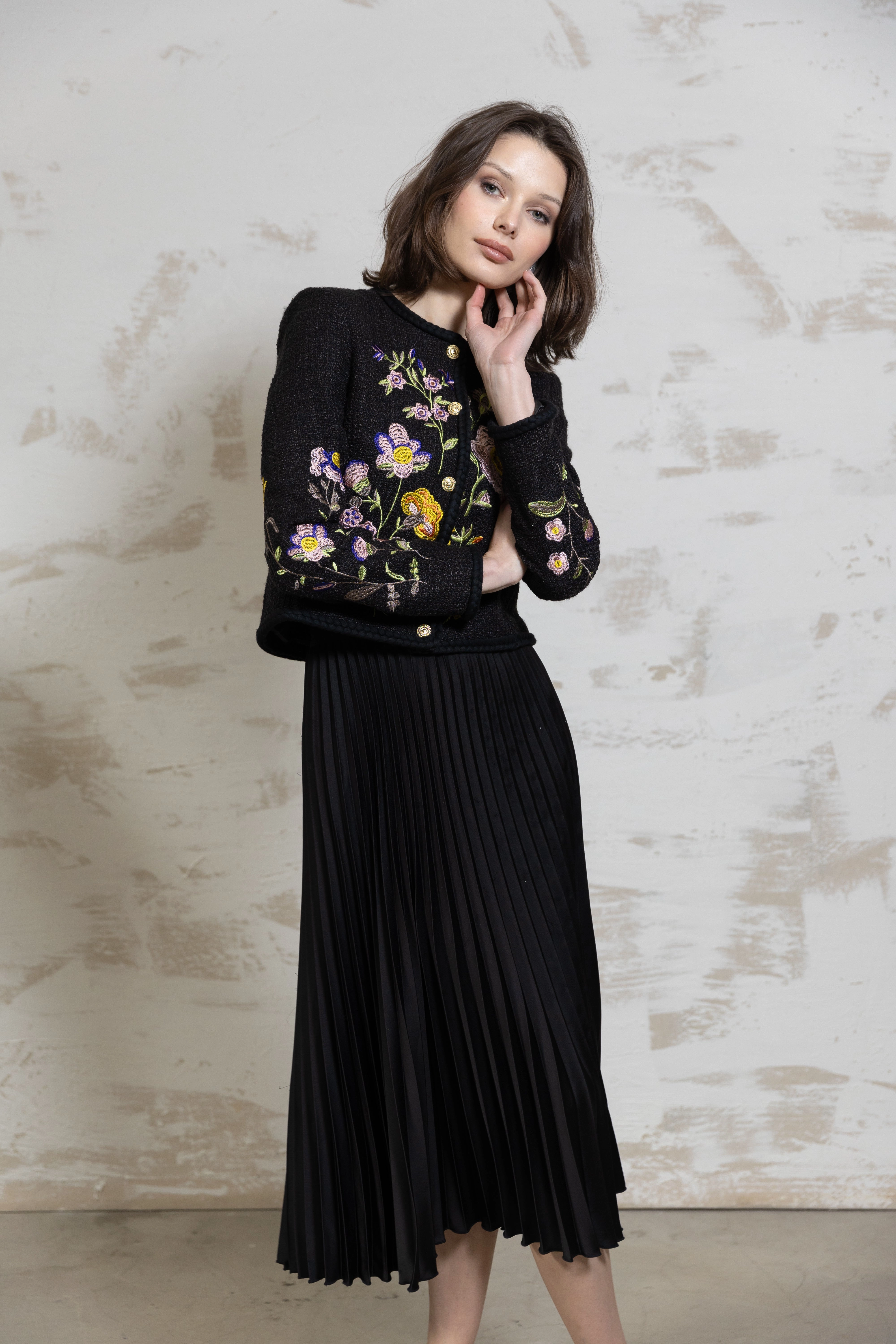 AllDay Comfort Design Flowing Design Blossom Floral Blazer