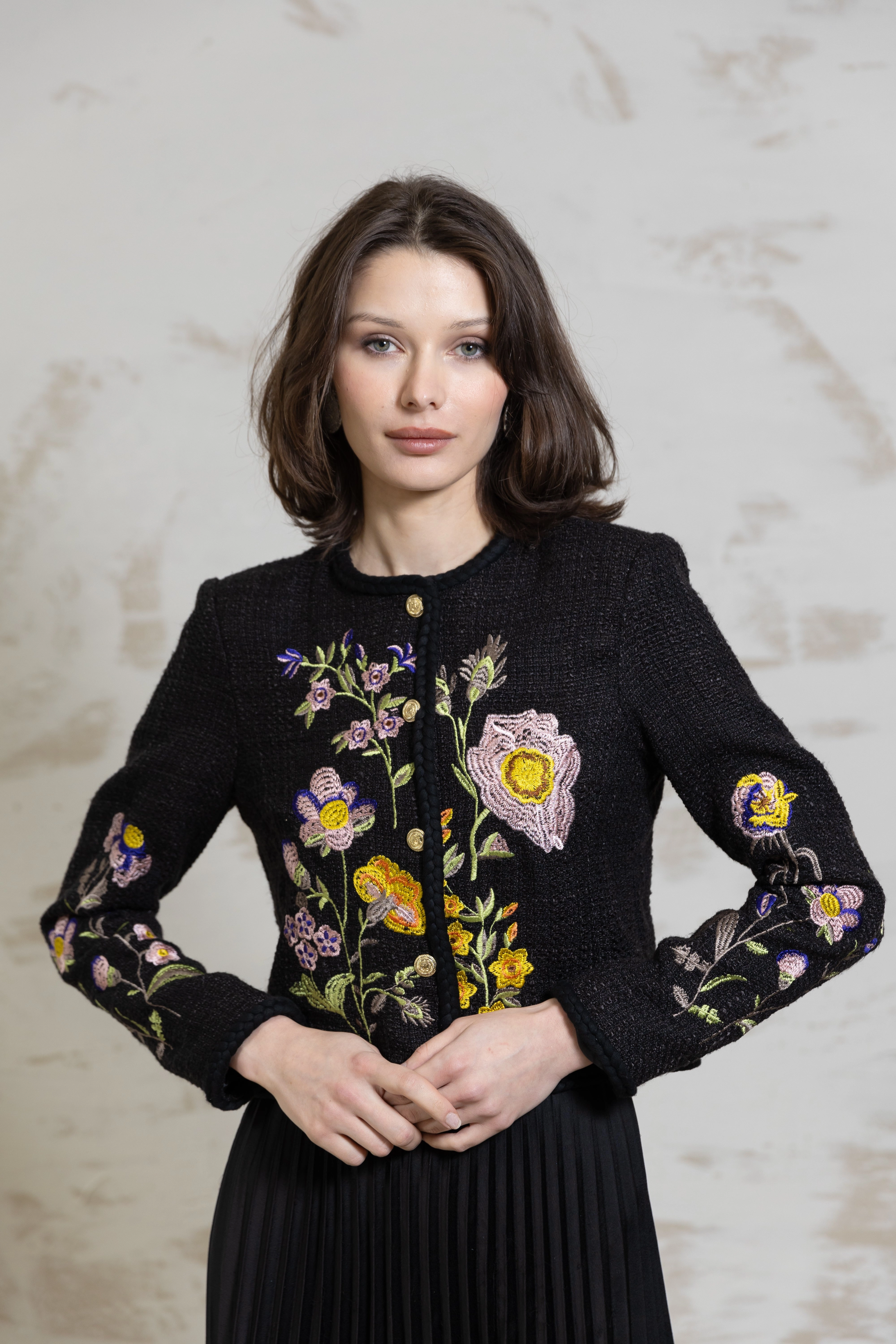 Blossom Floral Blazer PlacketDetail
