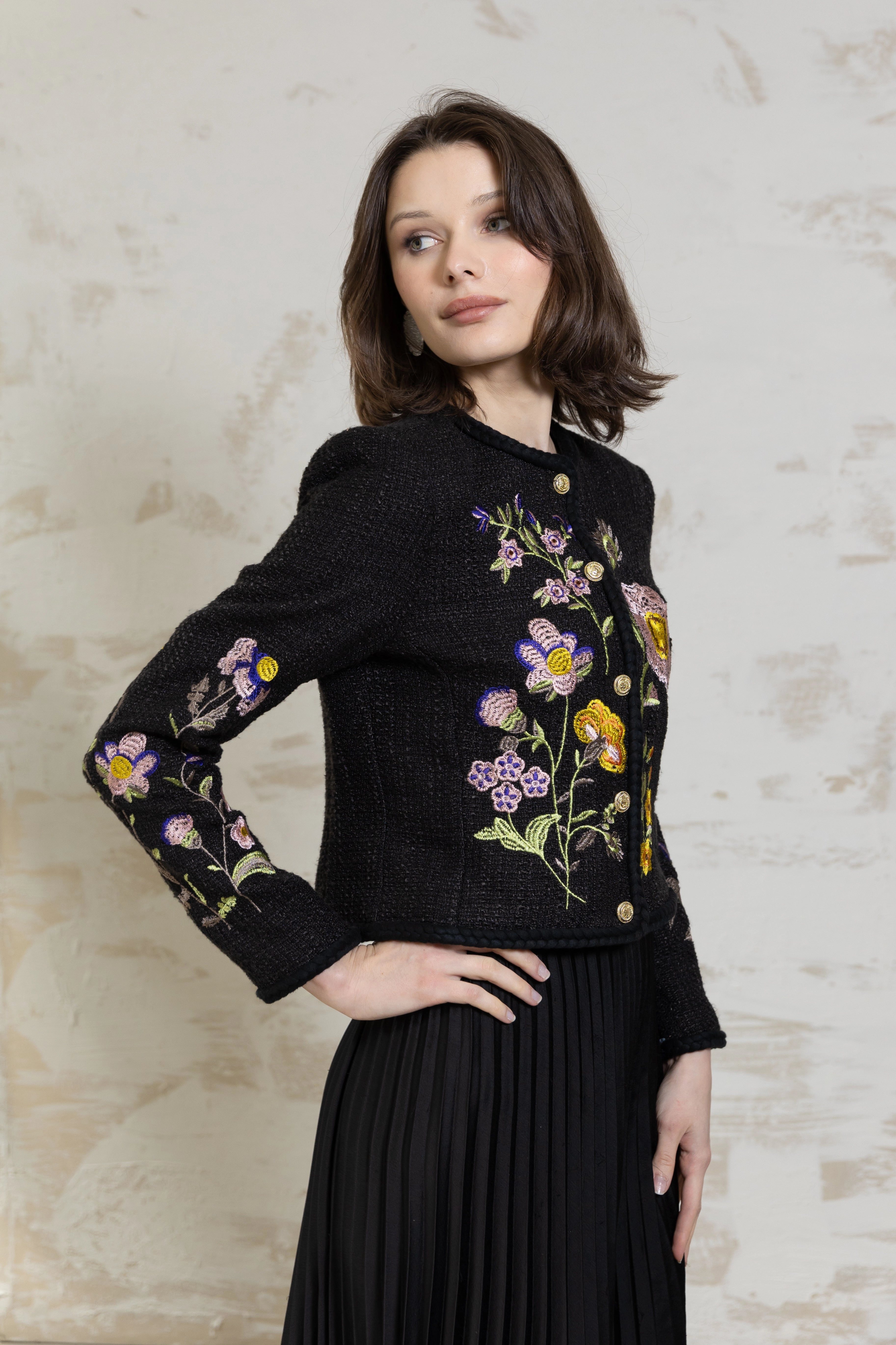 Blossom Floral Blazer Minimalist Cuff