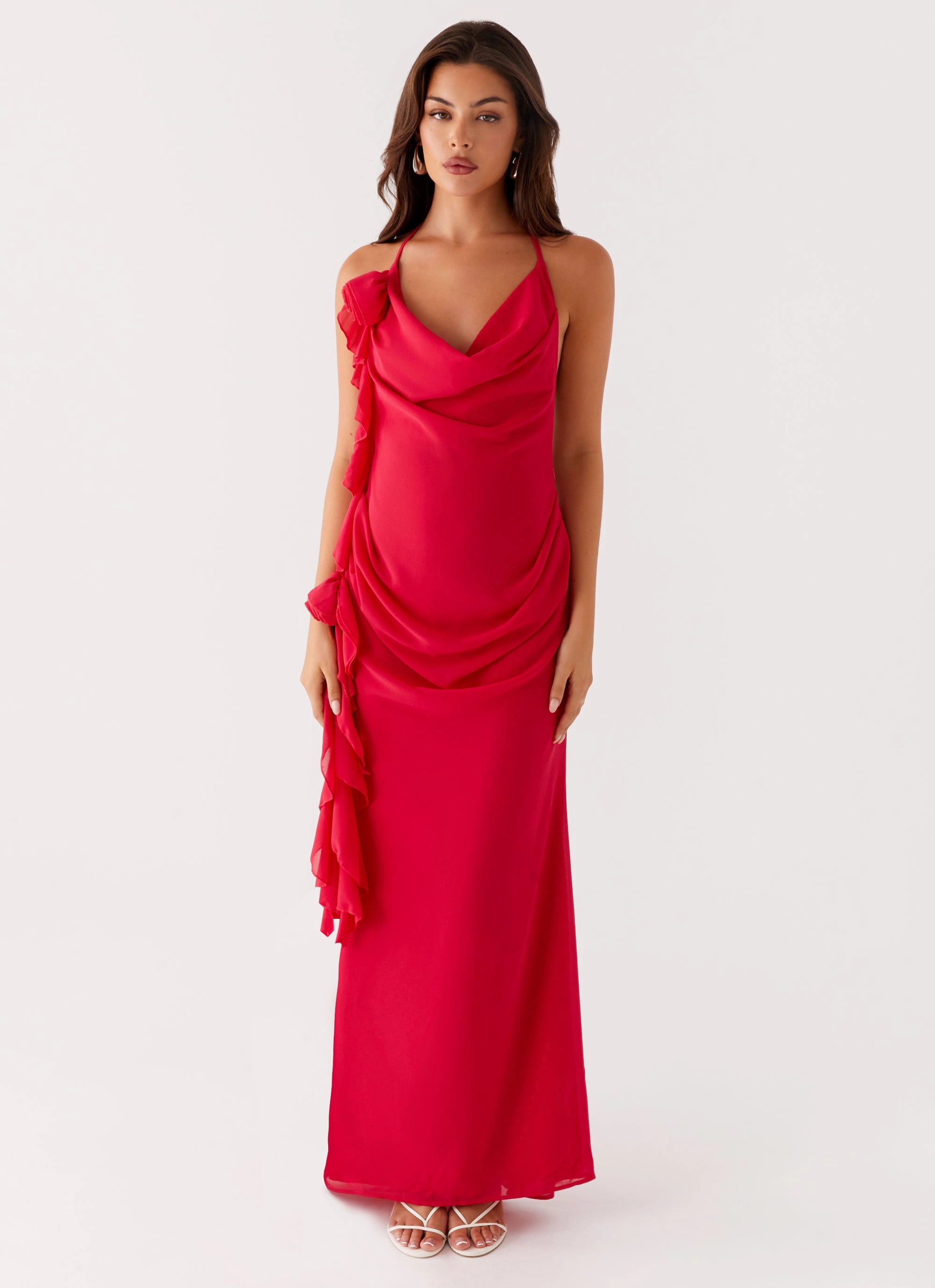 Diedre Rose Strappy Maxi Dress - Raspberry Chic Vibe