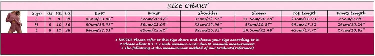 cooki Women's Pajama Sets Womens 2 Piece Lounge Sets Ribbed Knit Long Sleeve Pullover Top and Shorts Sleepwear Loungewear Set