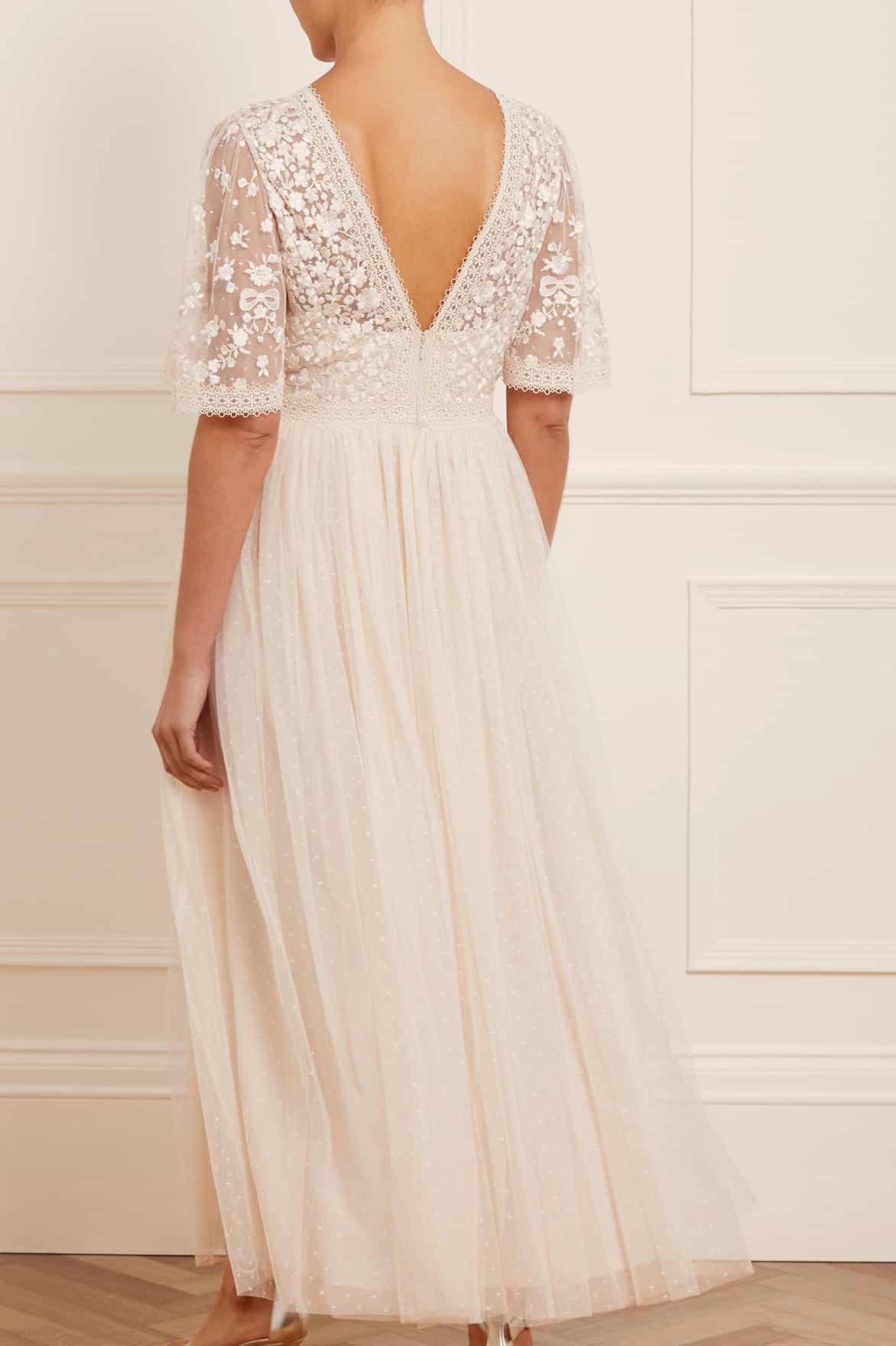 Soft Air Cozy and Comfortable Celestia Ribbon Bodice Ankle Gown