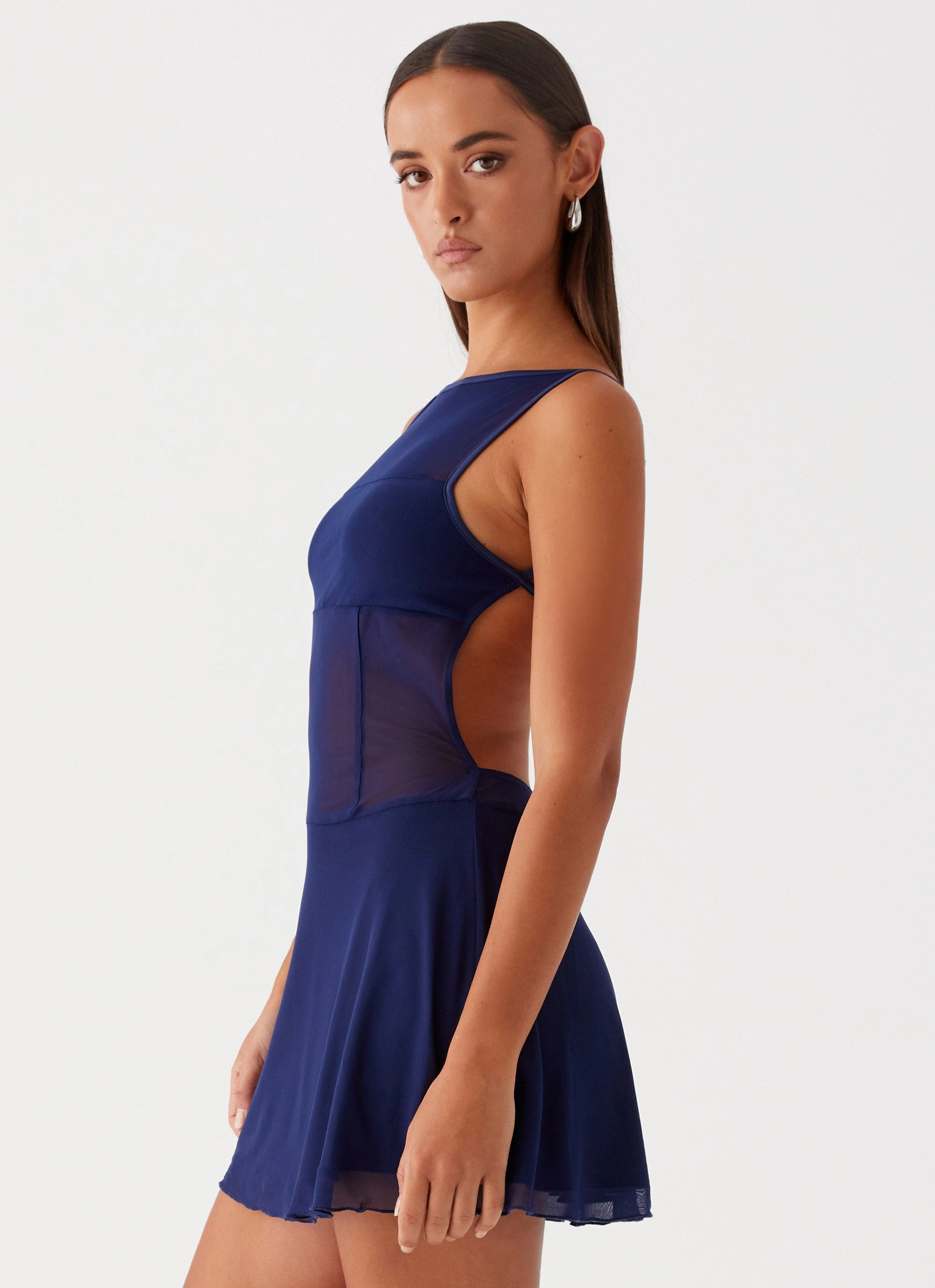 Vibrant Hue Roxanne Mini Dress - Navy