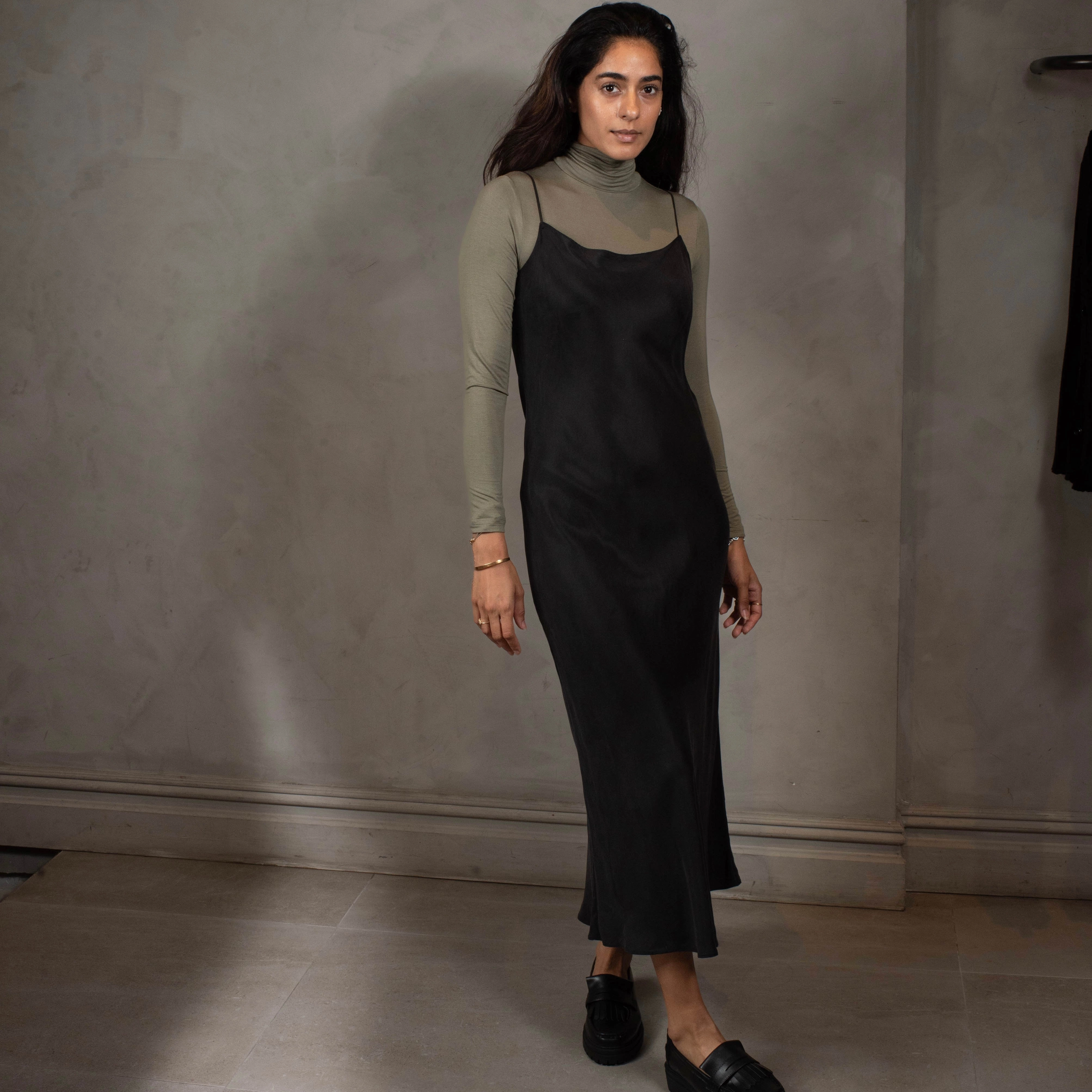 Maxi Slip Dress [Final Sale] Flowy-Shape Basic Cool