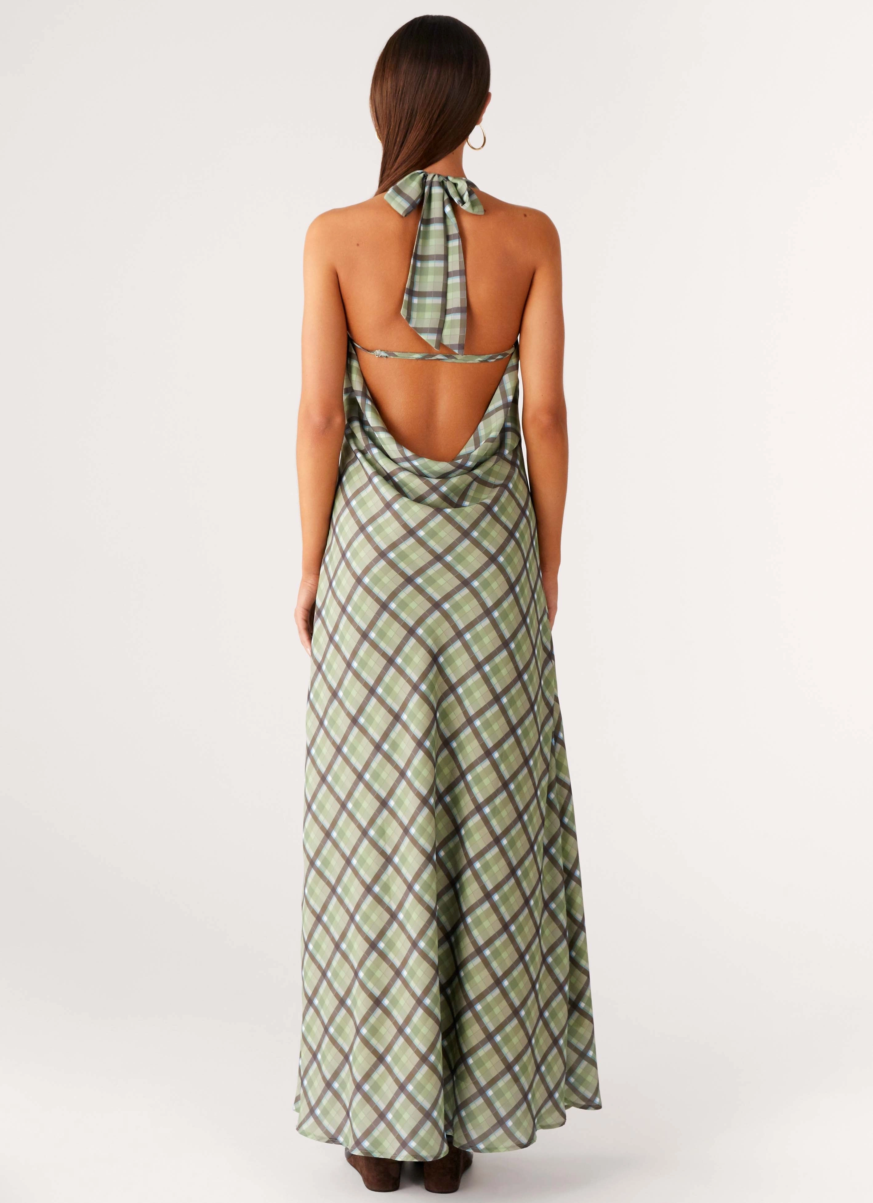 Smooth Outline Coralie Maxi Dress - Cedar Check