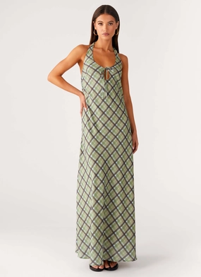 Urban Fit Chic casual Coralie Maxi Dress - Cedar Check