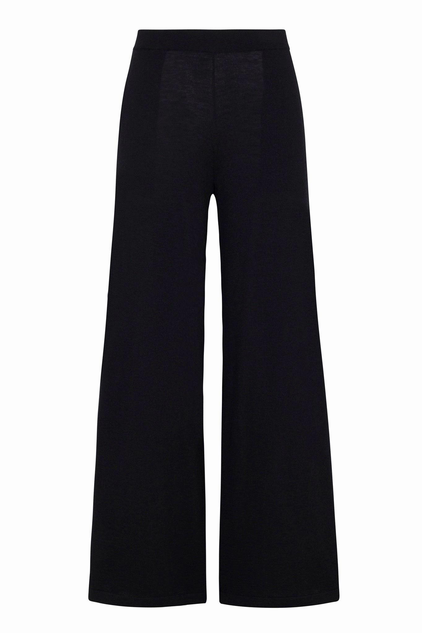 Basic Look Black Ultra Fine Cashmere Wide Leg Pants