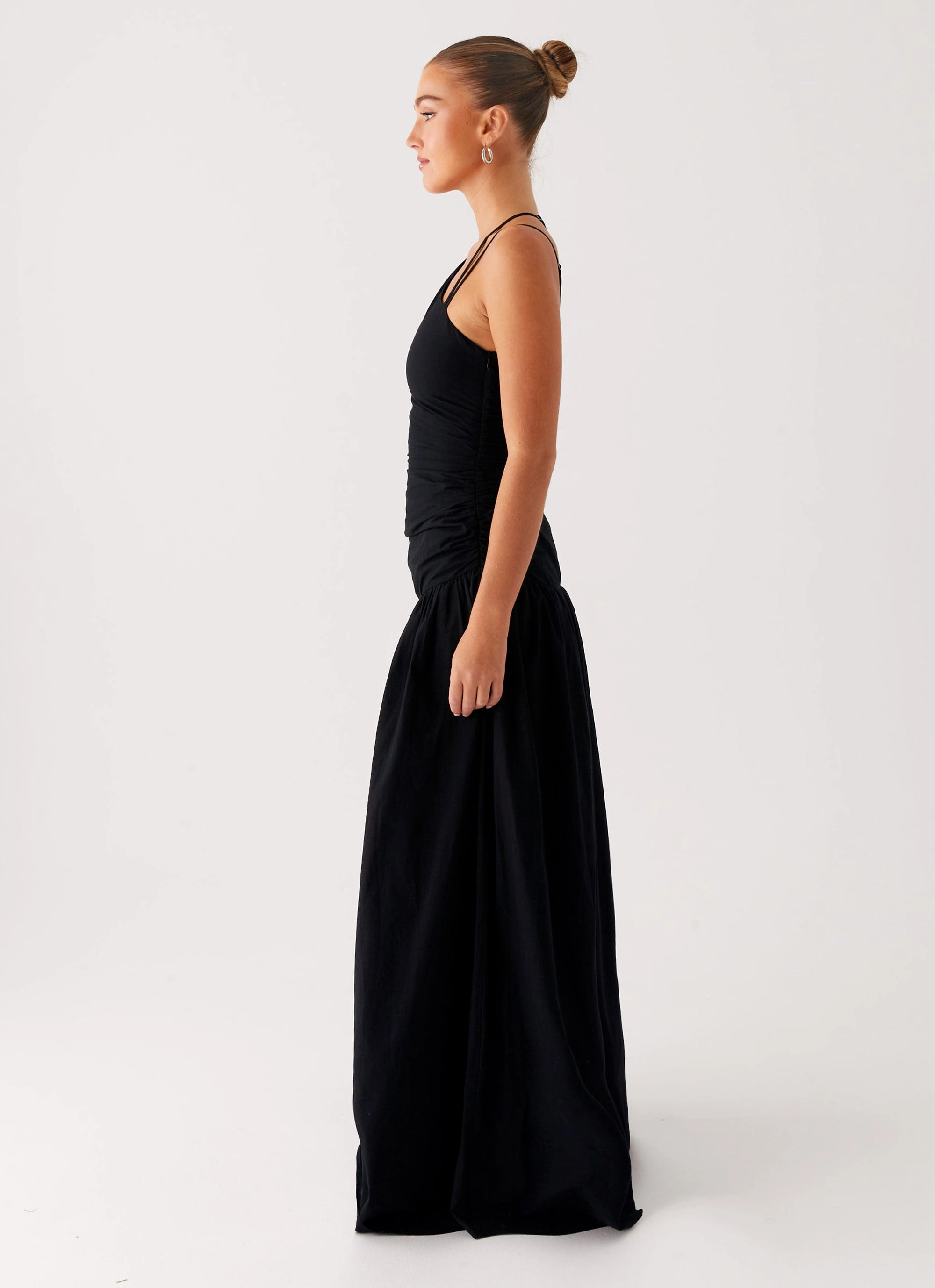 Romantic-Detail Calm Flow Cortez Maxi Dress - Black
