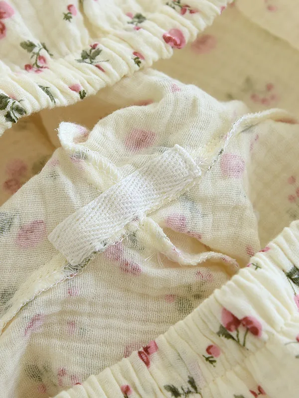 Cotton Cherry Print Long Sleeve Pajama Set