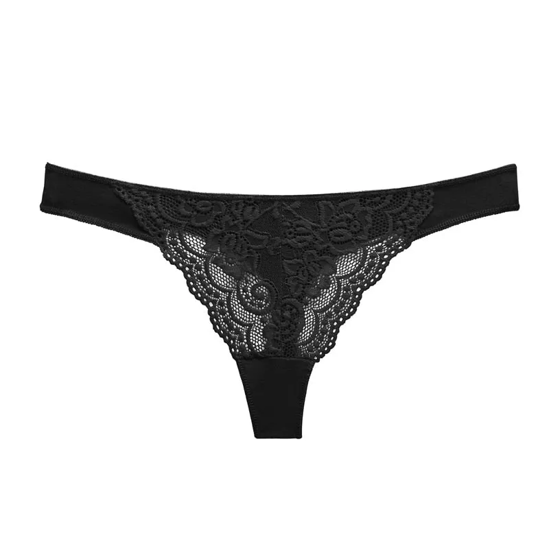 Cotton Mix Lace Thong Female Lingerie G-String Underwear Intimates Lingerie Underpants Briefs Panties