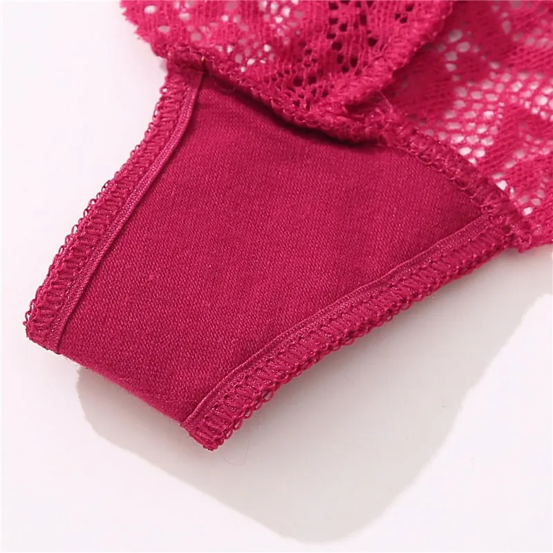 Cotton Mix Lace Thong Female Lingerie G-String Underwear Intimates Lingerie Underpants Briefs Panties