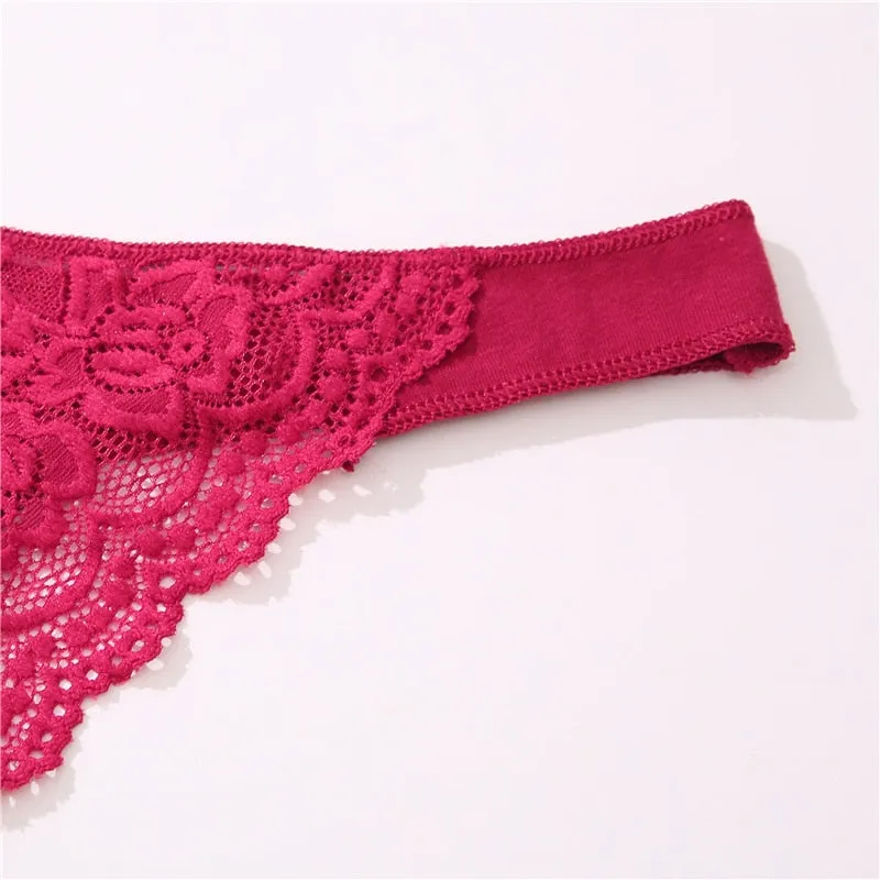Cotton Mix Lace Thong Female Lingerie G-String Underwear Intimates Lingerie Underpants Briefs Panties