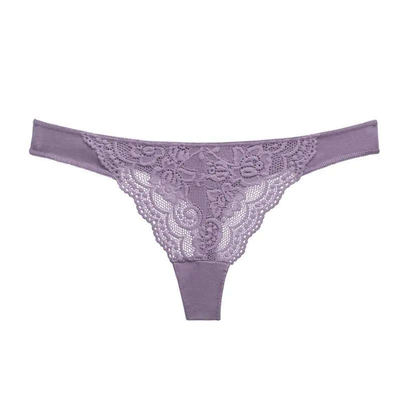 Cotton Mix Lace Thong Female Lingerie G-String Underwear Intimates Lingerie Underpants Briefs Panties