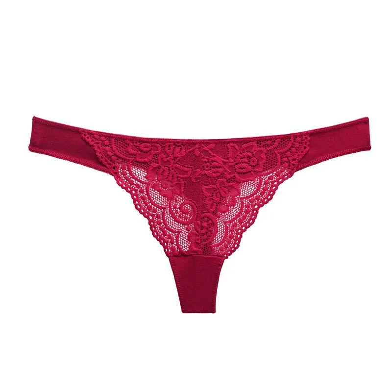 Cotton Mix Lace Thong Female Lingerie G-String Underwear Intimates Lingerie Underpants Briefs Panties