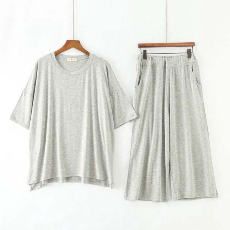 Cotton Pajamas Suit Short-Sleeve Shorts
