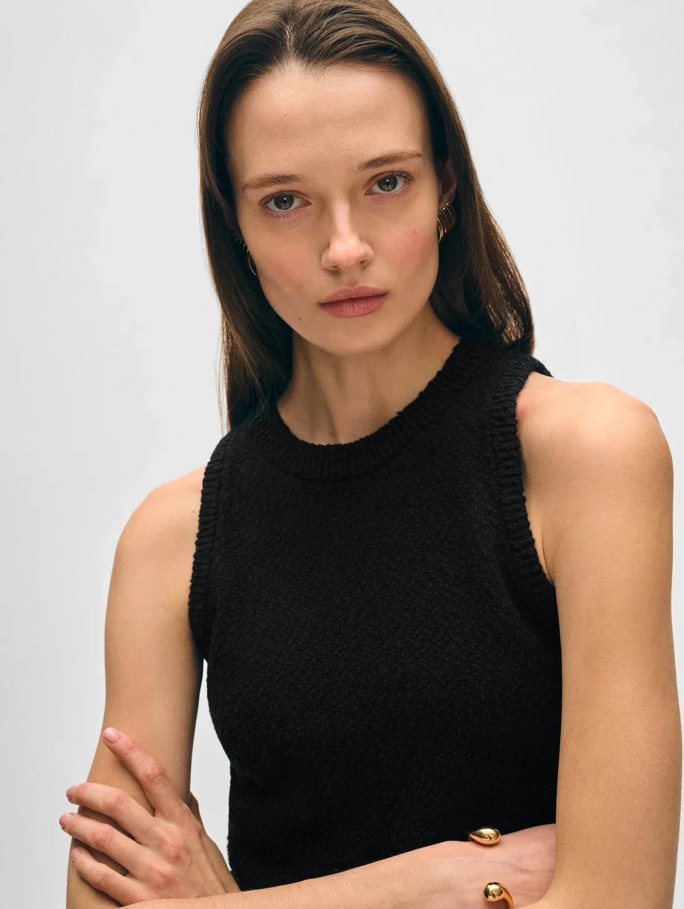 Cotton Slub Rib Trim Tank Top