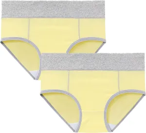 Cotton Underwear for Women High Waist Panties Full Coverage Briefs Soft Strech Ladies Breathable Panties-2 Pack