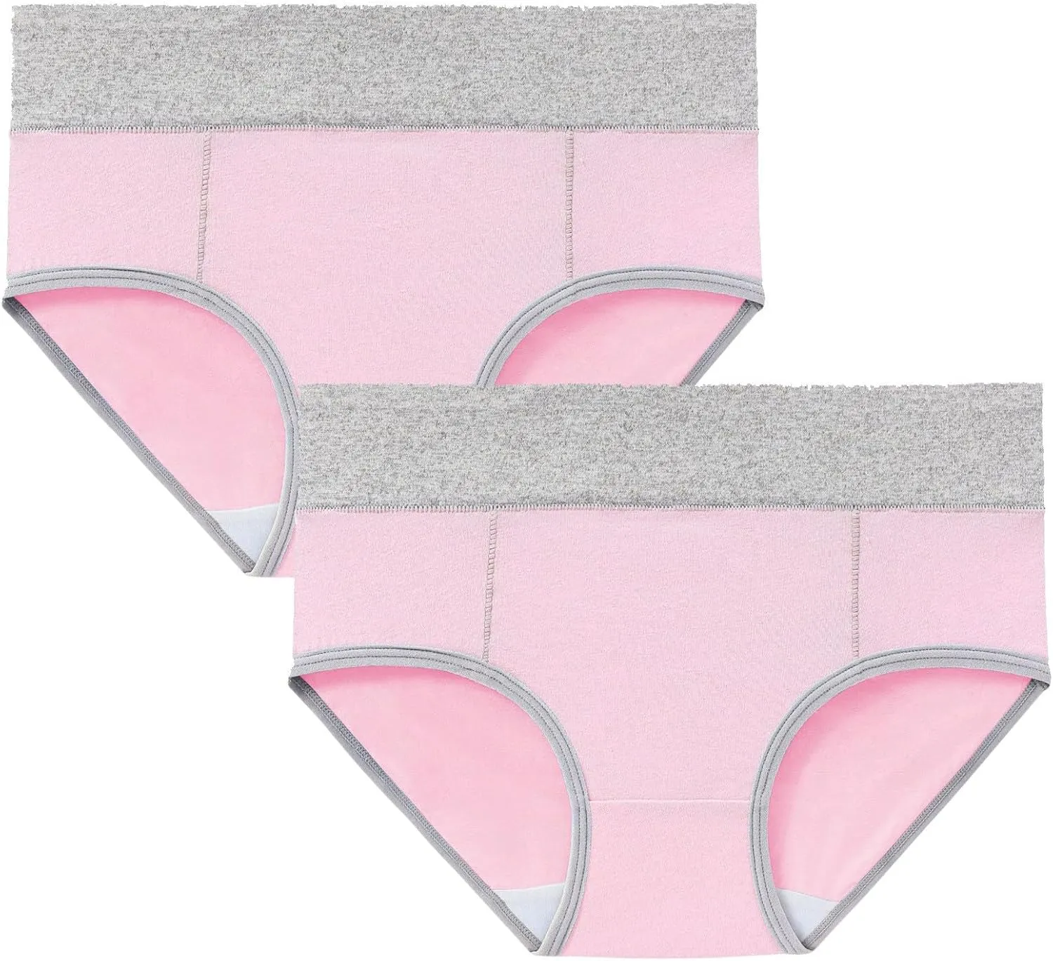 Cotton Underwear for Women High Waist Panties Full Coverage Briefs Soft Strech Ladies Breathable Panties-2 Pack