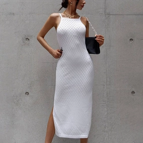 Farm Air Soft-touch COTTON HALTER DRESS_CWDSD3406