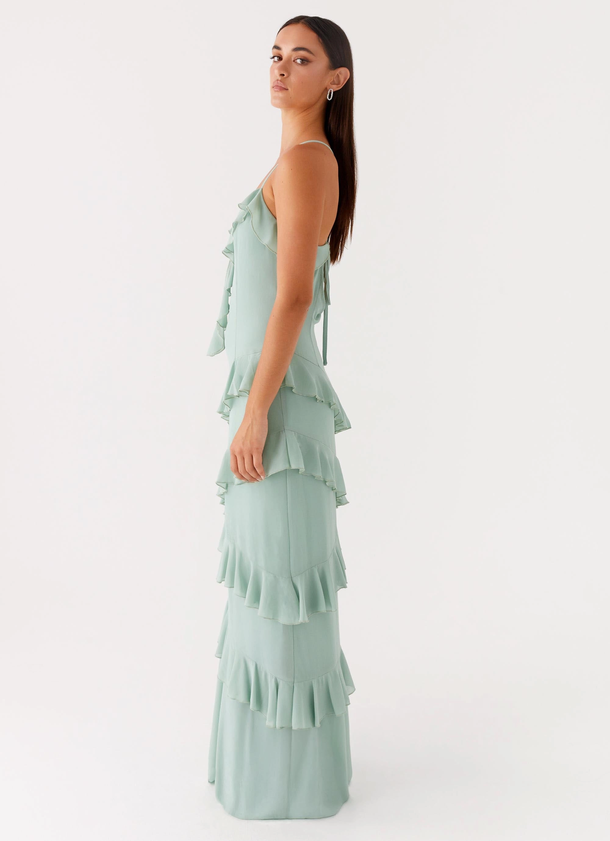 Adjustable-Straps Country Club Maxi Dress - Sage
