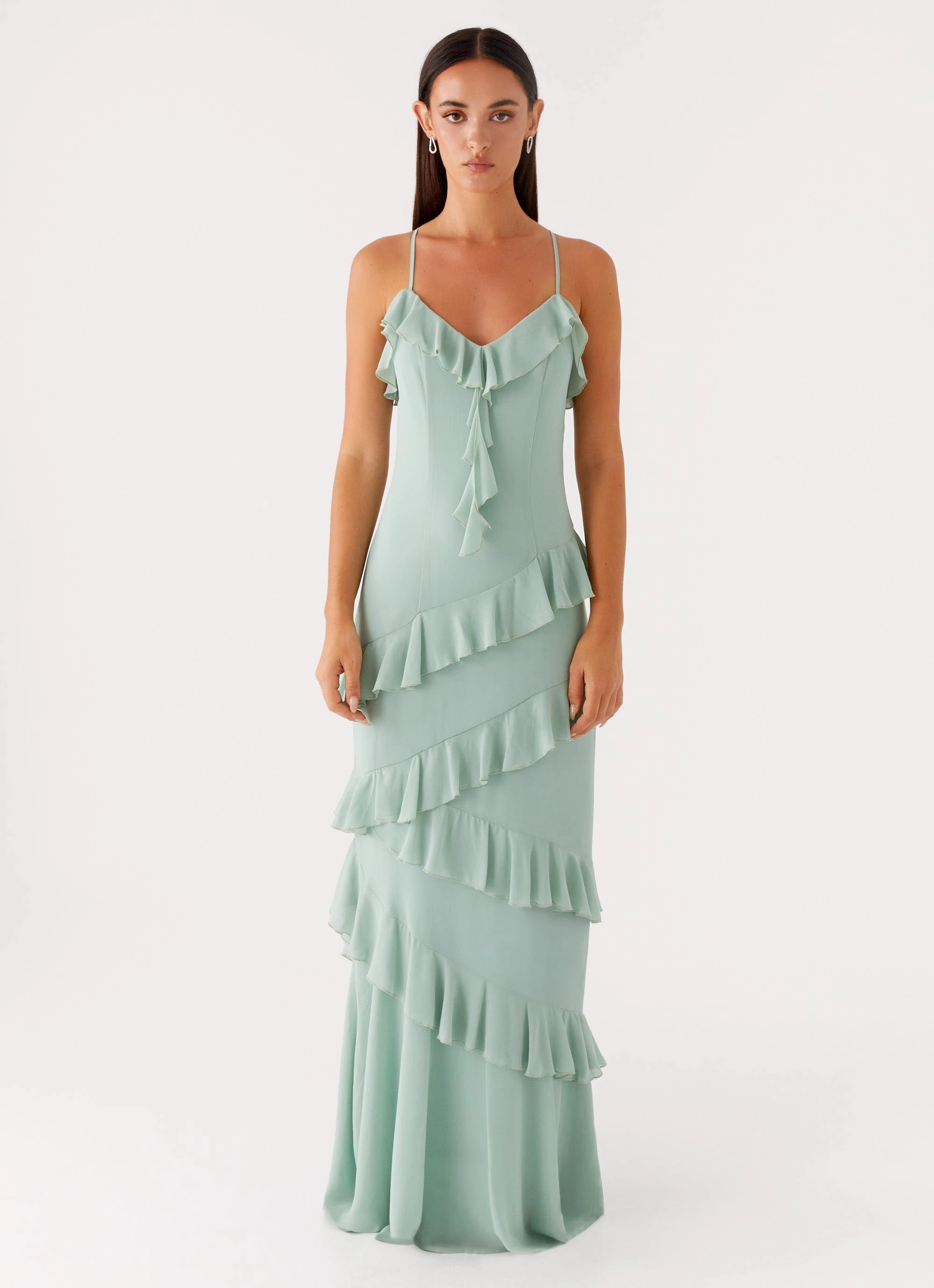 Country Club Maxi Dress - Sage Mesh-Detail