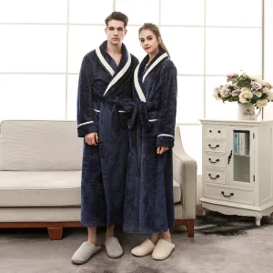 Couple Bathrobe Winter Robe Plush Long Sleeve Robe Unisex bathrobe Home wear Beachwear Unisex Robe Turkish Bathrobe, lioness-love