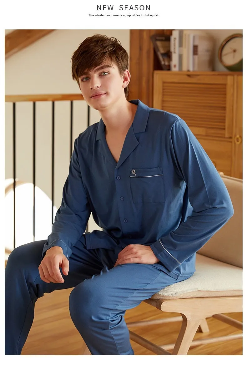 Couple Long Sleeve Modal Cotton Pajamas